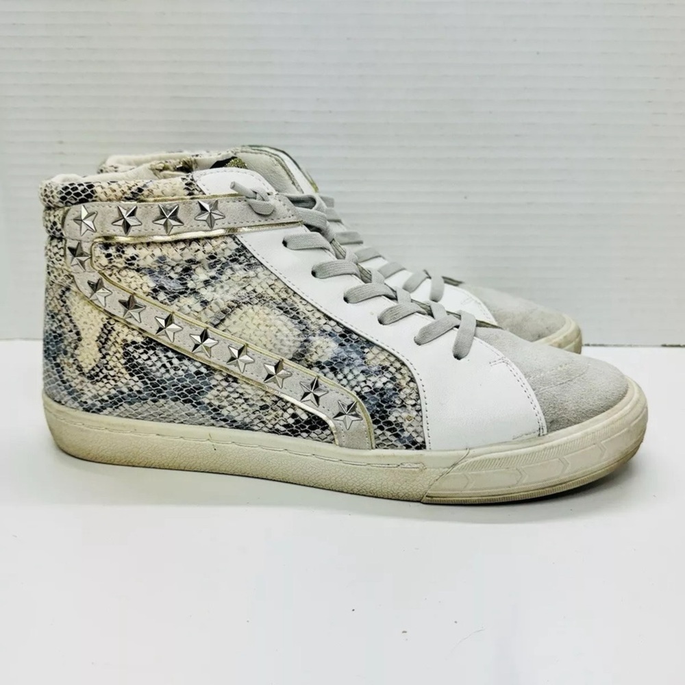 Vintage Havana VH Womens Sz 9 Snake Gray Lace Up Star-stud High Top Casual Shoes